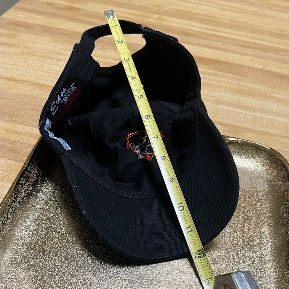 #1380**Black Baseball Cap W/ red & white WHT logo art in Detail. - Picture 10 of 14